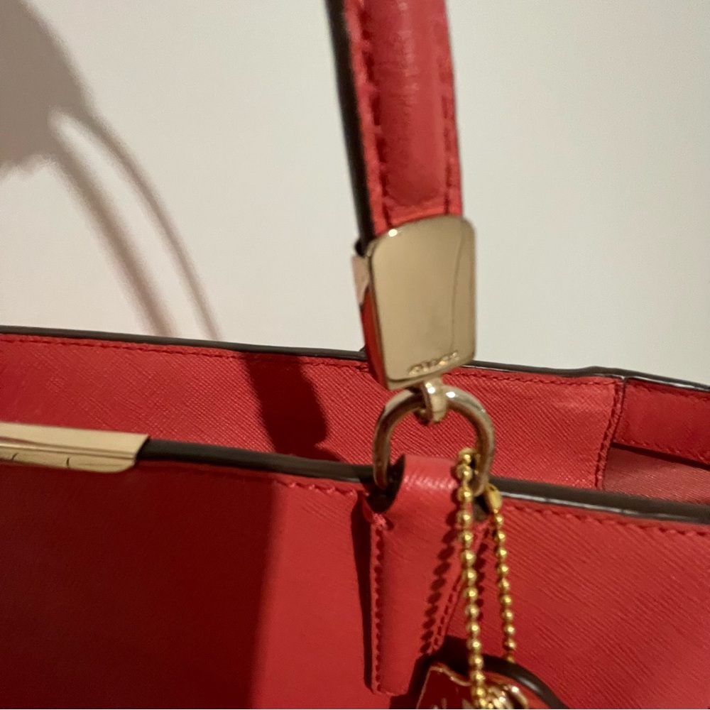 Coach Madison East West Saffiano Leather Tote, Pink with Gold Hardware - Picture 15 of 17